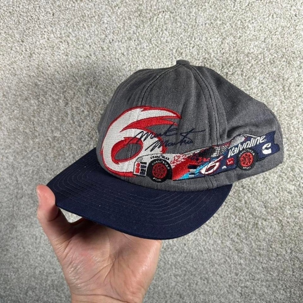 Vintage 90s Mark Martin nascar wool blend embroidered SnapBack hat cap